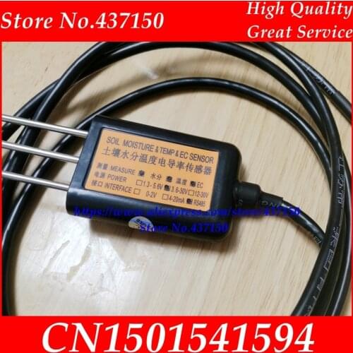 DC1.3-5.6V and DC3.6-30V RS485 3 IN 1 soil electric conductivity sensor+ soil temperature+ soil moisture