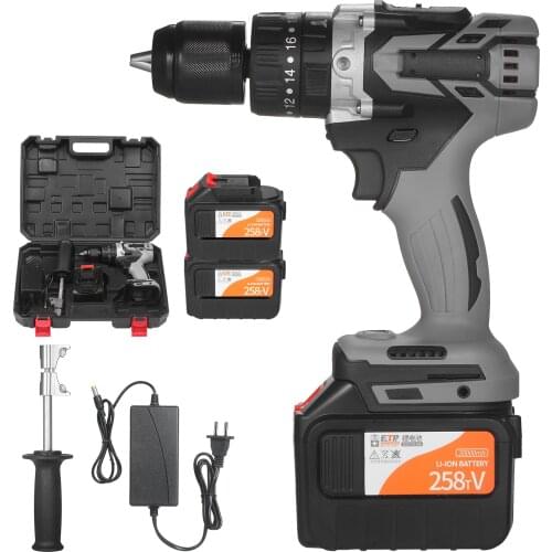 Cordless Electric Drill Driver 21V Batteries Metal Keyless Variable Speed Electric Impact Hammer Drill Screwdriver Power Tools