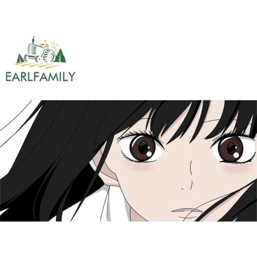 EARLFAMILY 13cm x 6.2cm for Kimi Ni Todoke Peek Vinyl Car Stickers Personality Motorcycle Anime Scratch-proof Windshield Decal