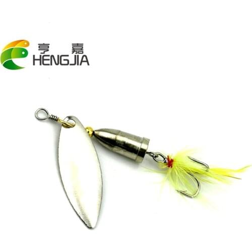 HENGJIA 1pc hard metal spinnerbaits vibration blade sequins spinner spoons pesca fishing tackles 6g 6#hooks