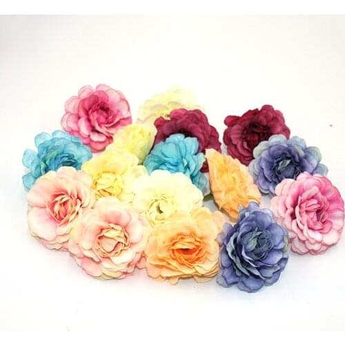 Artificial flowers silk rose head wedding decoration for the bride bridal bouquet DIY headdress flower decoration flower head