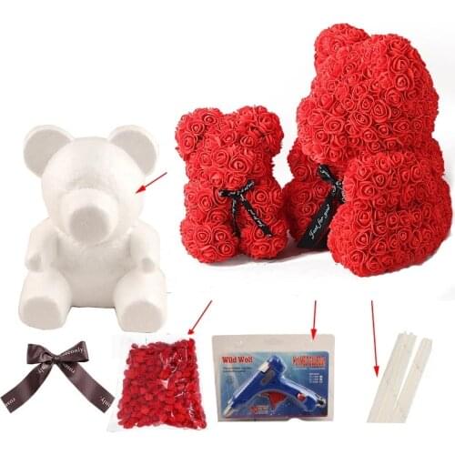 20cm/30cm Artificial Flowers Foam Teddy Bear of Roses Mold DIY Gifts Polystyrene Styrofoam Wedding Valentines Day Present