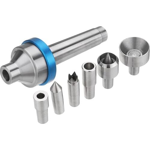 Woodworking Interchangeable Live Center MT2 Morse Taper 2 Shank with 6pcs Interchangeable Live Center Points Wood Lathe Tool