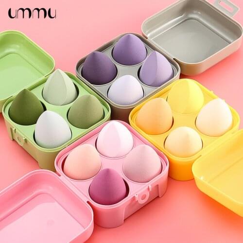 Makeup Beauty Blender 4pcs Cosmetic Puff Makeup Sponge with Storage Box Face Foundation Powder Sponge Beauty Tool Women Makeup