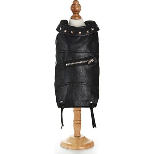 Pet Autumn Winter Zipper Leather Coat Dog Clothes Puppy Thickened Warm Jacket Dog Costume For Cold Weather hot