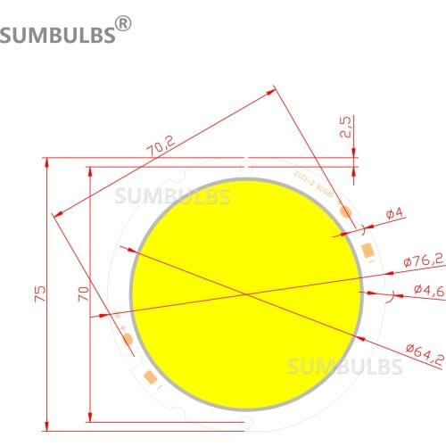 76mm Round LED COB Lamp DC 36-40V 30W Chip diode LED Light Bulb Source for Downlight Natural White 4200K RA 80 for diy lighting