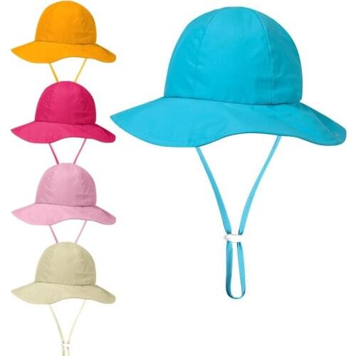 Summer Baby Sun Hat Boys Cap Children Panama Unisex Beach Girls Bucket Hats Cartoon Infant Caps UV Protection