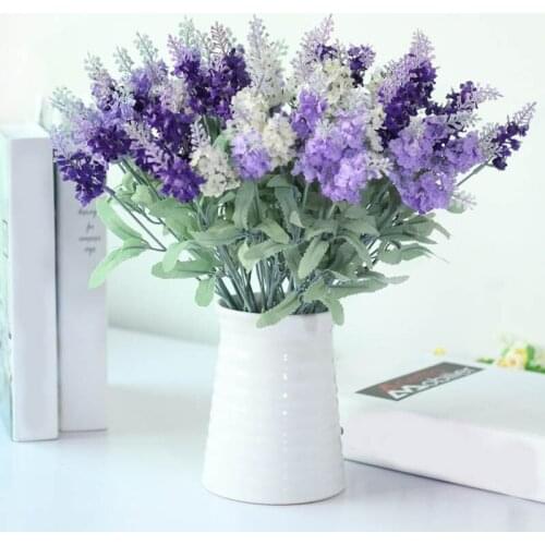 Fashion 10 Heads Artificial Lavender Flower Silk Romantic Flowers For Birthday Party Festival Wedding Home Decoration E7