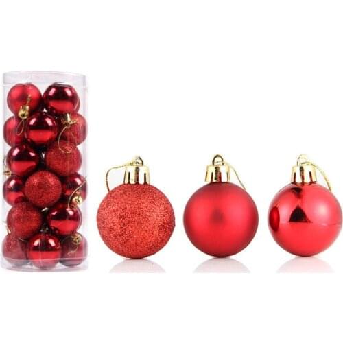 24PC 40/60/80mm Christmas Tree Ball Sets Christmas Decorations Wedding Party Ornaments Xmas Tree Ball Bauble Hanging Ball Decor
