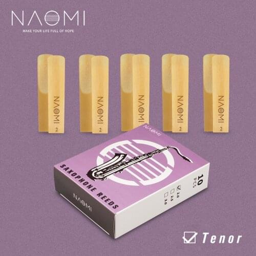 NAOMI 10pcs/1set B Flat Tenor Sxophone Reeds Cutted Reeds Precisely Strength 2.0 For Bb Tenor Sax NS-07