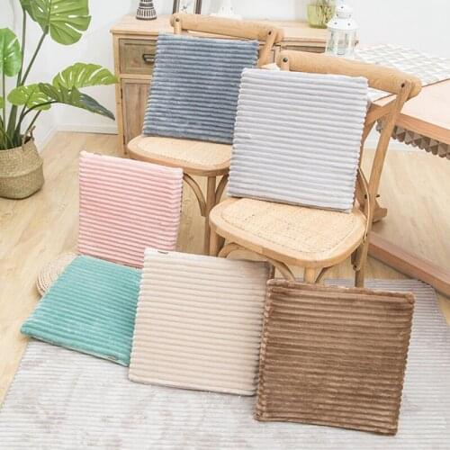 Stripe Flannel Square Cushion Cover Floor Pillow Cover Cushion Protector 40x40cm Home Textiles New Year Decor