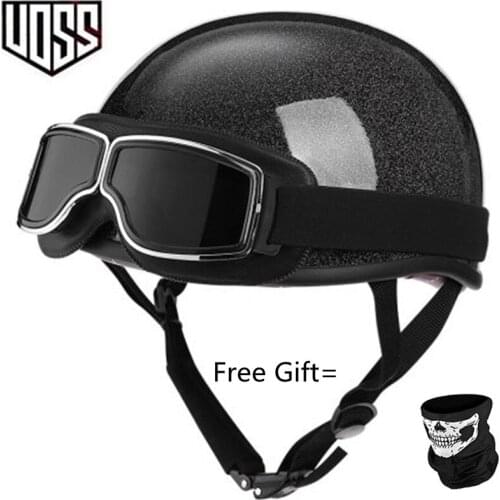 New Model Voss Half Face Motorcycle Helmet Dot Approved Light Weight Chooper Helmet DOT Approved Matte Black