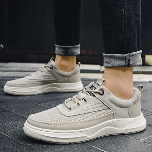 New Casual Shoes High Quality Mens Shoes Breathable Shoes Comfortable Outdoor ventilation Walking Shoes Beige brown 38-44