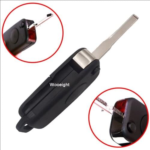 Wooeight New Replacement 1 Button Remote Flip Black Key Shell Case With Blade Fit For Mercedes Benz W168 W124 W202