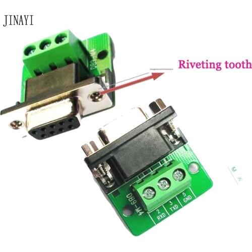 10pcs 9 pin DB9 Female Male D-SUB rs232 Serial Port Breakout to Terminal Adapter Connector
