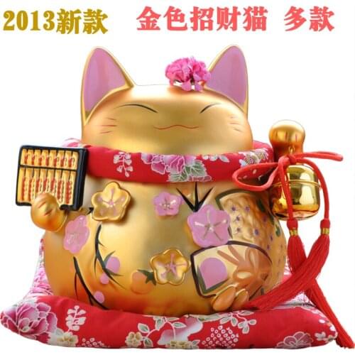 Lucky Cat ornaments ceramic large piggy opened genuine Japan Lucky Cat golden wedding gift
