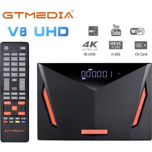 GTmedia V8 UHD Satellite TV Receiver 4K Ultra HD DVB-S2 T2 Cable Tuner H.265 Built in WIFI Support M3U CCAM OSCAM CA Card Decode
