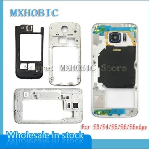Middle Frame For Samsung Galaxy S3 S4 S5 S6 edge i9500 i9505 G900f G920f G925f Back Chassis Plate Bezel Housing Replacement