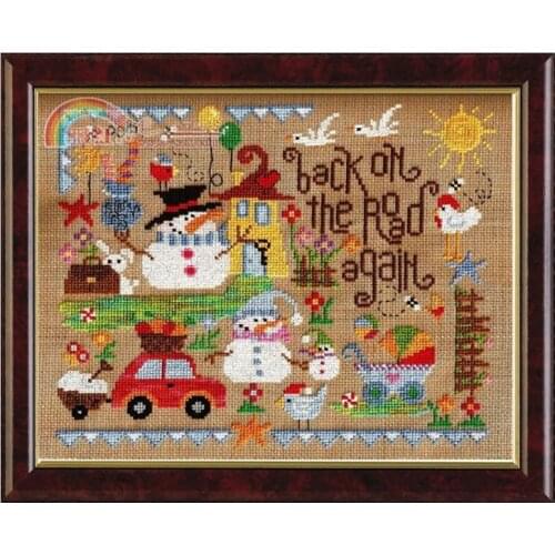 Cute Cartoon Magazine Christmas Snowman Cross-Stitch Print Kit 11ct14ct18ct Handmade DIY Embroidery Material pack