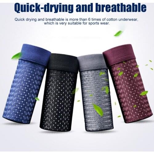 Bamboowear Bamboo Boxer Short Men Microfiber Boxer Briefs Underwear Compression Stretch PR Sale