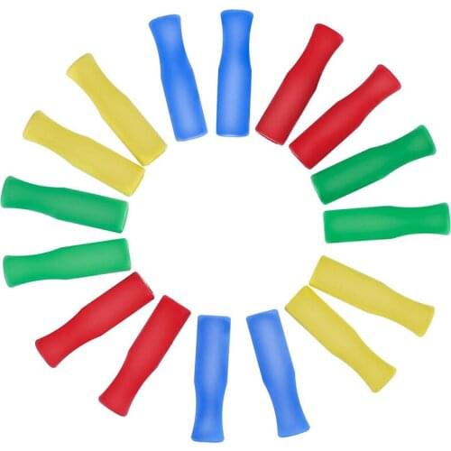 UPORS Silicone Straw Tips Food Grade Reusable Silicone Cover for 6mm Stainless Steel Straws Removable Straw Caps Bar Accessories