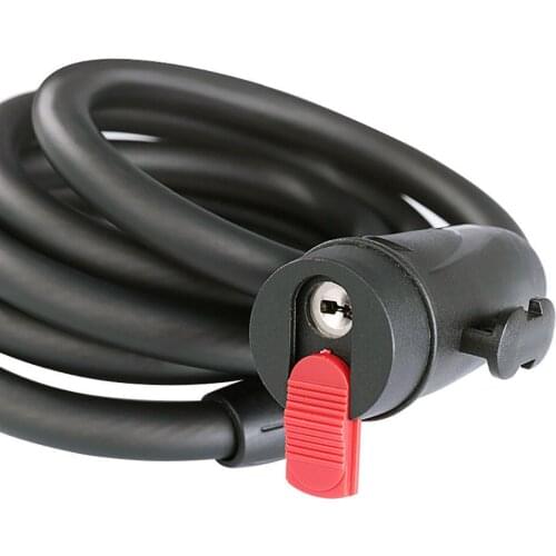 Bicycle Heavy Duty Steel Cable Wire Lock Bike Security Coil Spiral Chain+2 Keys Anti Theft Spiral Security Lock 1.8m