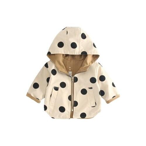 Spring Fall Baby Boys Girls Clothes Baby Kids Dot Jacket Coat Toddler Wear On Both Side Windbreak Children Trench Coat Outerwear