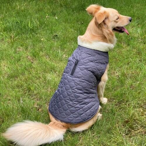 Pets Waterproof Windproof Plaid Dog Coat Warm Double Side Wearable Jacket With Fur Collar Parkas For Dog Cat Hot Sell
