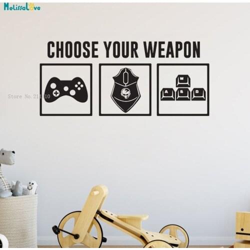 Choose Your Weapon Wall Decal Gamer Room Decoration Video Game Art Video Computer Geek Gifts Vinyl Murals Gift YT1834