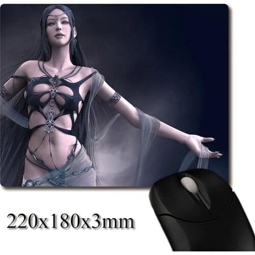 Dark goddess of Shaiya CG printed Heavy weaving anti-slip rubber pad office mouse pad Coaster Party favor gifts 220x180x3mm