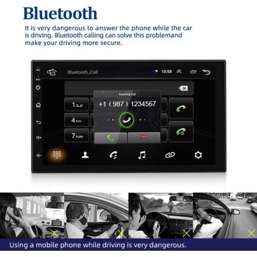 1 Din Android 10.1 Car Radio Multimedia Video Player 7 inch Screen Stereo GPS Navigation Bluetooth Wifi Player Head Unit