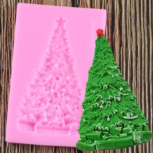 1Pc Christmas Tree Silicone Mold Fondant Molds Cake Decorating Tools Chocolate Gumpaste Mould Kitchen Baking Moulds