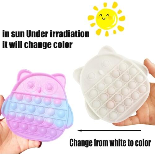 2021 Photosensitive Gradient Color Adult Childrens Adult Decompression Pressing Toy Color Change Owl appearance Relieve Autism
