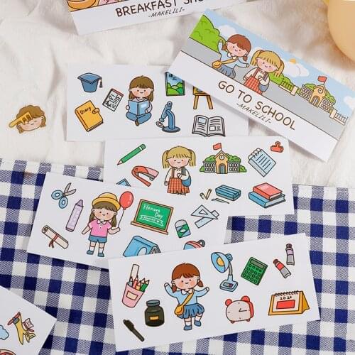 4pcs Diary Sticker Maximi Life Series Lovely Cute Scrapbooking Planner Handbook Material Decorative Sticky Stationery Supplies