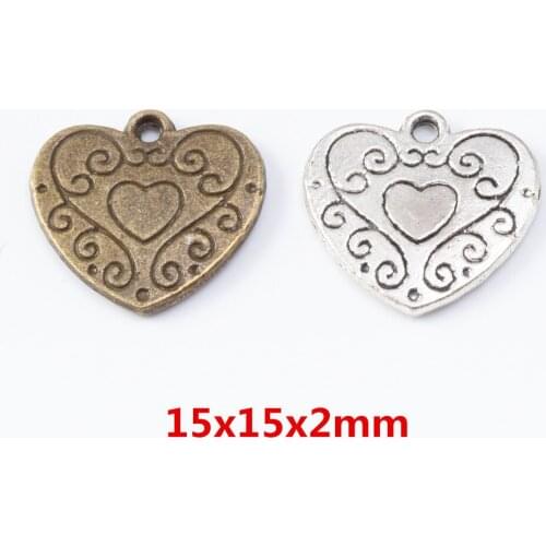 40 pieces of retro metal zinc alloy love pendant for DIY handmade jewelry necklace making 6972