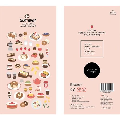 1Pc Afternoon Tea Cake Coffee Series Decorative Mobile Stickers DIY Scrapbooking Stationery Album Sticker Label