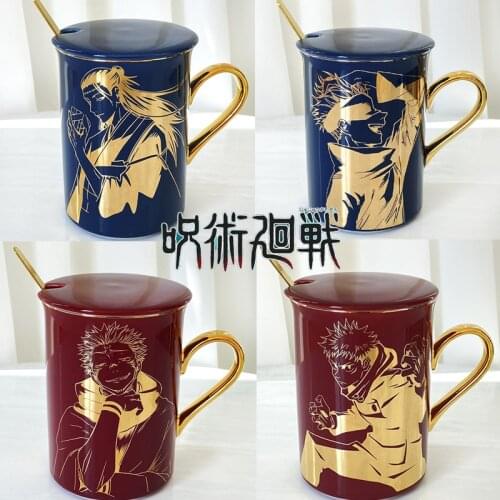 Anime Jujutsu Kaisen Cosplay Ceramic Mug Cup Coffee Cup Gift Cartoon Itadori Yuji Gojo Satoru Christmas Halloween Gift Water Cup