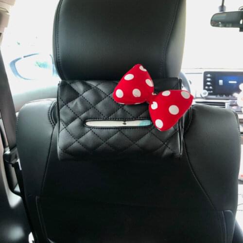 Car Tissue Box Bowknot Cartoon Cute Creative Women Lovely Car Decoration Girls Tissue Case Automobile Accessories Wholesale