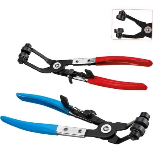 Auto Pliers Hose Clamps Pliers Car 45 Degree Bent Angled Clip Plier Stainless Removal Repair Tool Red Blue