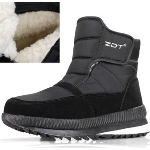 36-47 Mens Winter Ankle Boots Thick Wool Super Warm Snow Boots Male Non-slip Platform Booties Outdoor Waterproof Cotton Boots