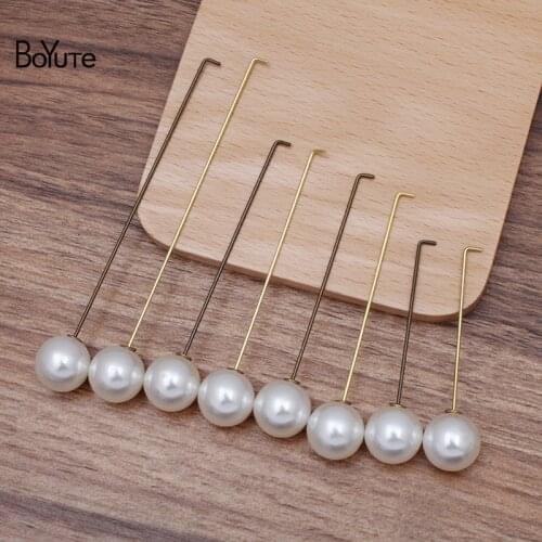 BoYuTe (100 Pieces/Lot) 50-65-70-93MM Length Lapel Pins with Pearl Stopper Diy Hand Made Brooch Pins Jewelry Accessories