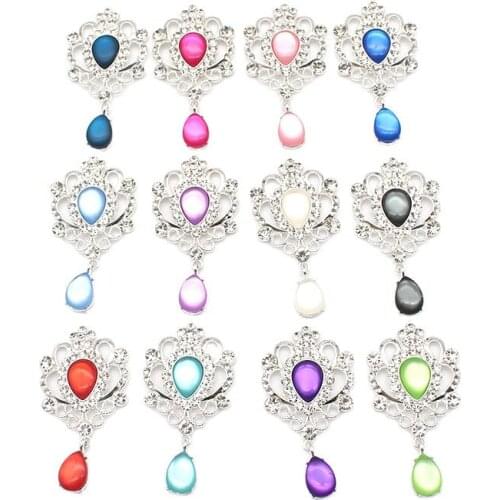 5Pcs Alloy Resin Rhinestone Brooch Pendant Buttons DIY Buttons Handmade Sewing Clothing Wedding Decortion Pendant Accessories