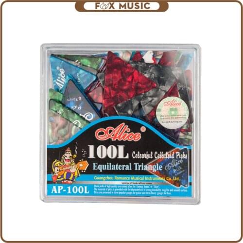 100Pcs Alice Celluloid Guitar Picks 0.46mm/0.71mm/0.81mm/0.96mm/1.2mm/1.5mm Both For Guitar And Bass Guitar