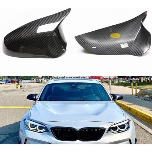 Real Carbon Fiber Side Mirror Cover Cap For 2019-2021 BMW F87 M2 Competition Car Exterior Rear View Glass Case Rearview Trims
