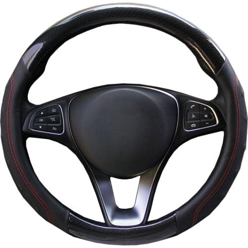 Car Steering Wheel Cover Dynamic 3D Carbon Fiber Stereo 4 Seasons General Auto For 37-38 CM 14.5"-15" Auto Braid Steering-Wheel