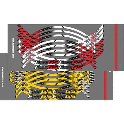 For BMW F800GS f800 gs logo Motorcycle 12X Wheel Decals Waterproof Reflective Stickers Stripe Wheel Accessories