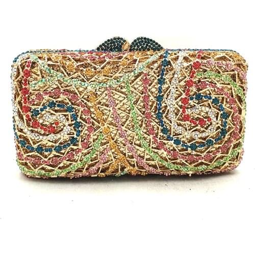 Elegant women evening party good quality handbag diamonds luxury clutches designer crystal purses Bridal wedding party purses