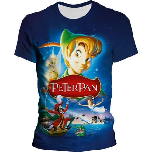 New Summer Peter Pan Cartoon Printed 3D T-shirt Men Women Children Cool Tee Tops Male Streetwear Cool T Shirts Boy girl Kids