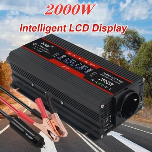 DC12V To AC 220V 2000W EU AC Outlet Solar Inverter Modified Sine Wave LCD Display инвертор 12v 220v инвертор 12v 220v авто инвер