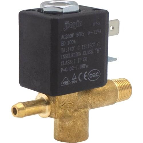 Jiayin JYZ-3 External Thread AC230V 2/3 Way G1/8" Steamer Water Steam Gas Solenoid Valve for Electric iron , Coffee machine,etc